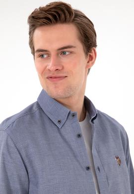 Erkek Lacivert Uzun Kollu Basic Gömlek - 50297913017