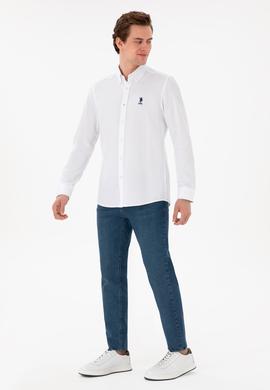 Erkek Beyaz Uzun Kollu Basic Gömlek - 50298009006