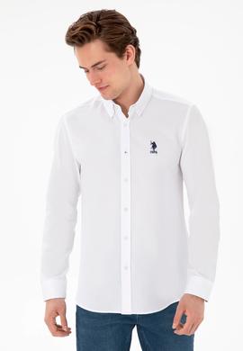 Erkek Beyaz Uzun Kollu Basic Gömlek - 50298009006