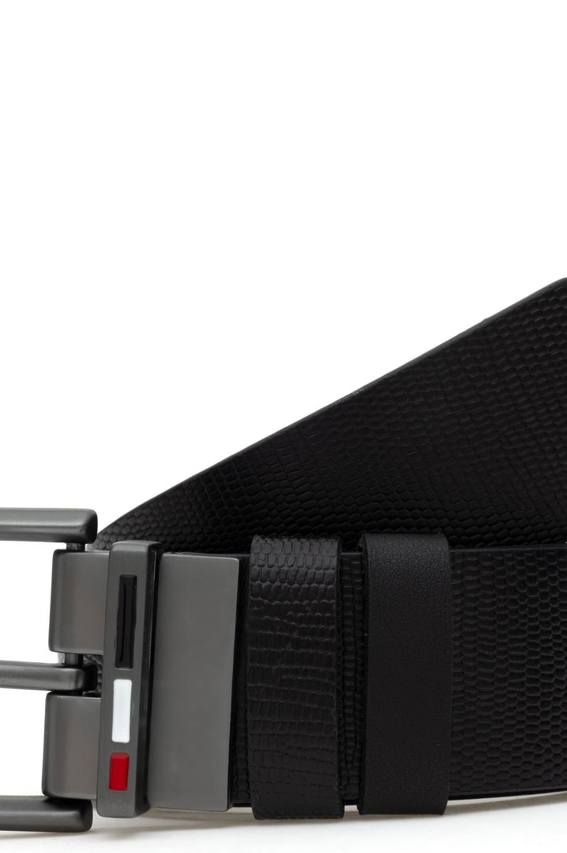 Erkek Siyah Çift Taraflı Kemer