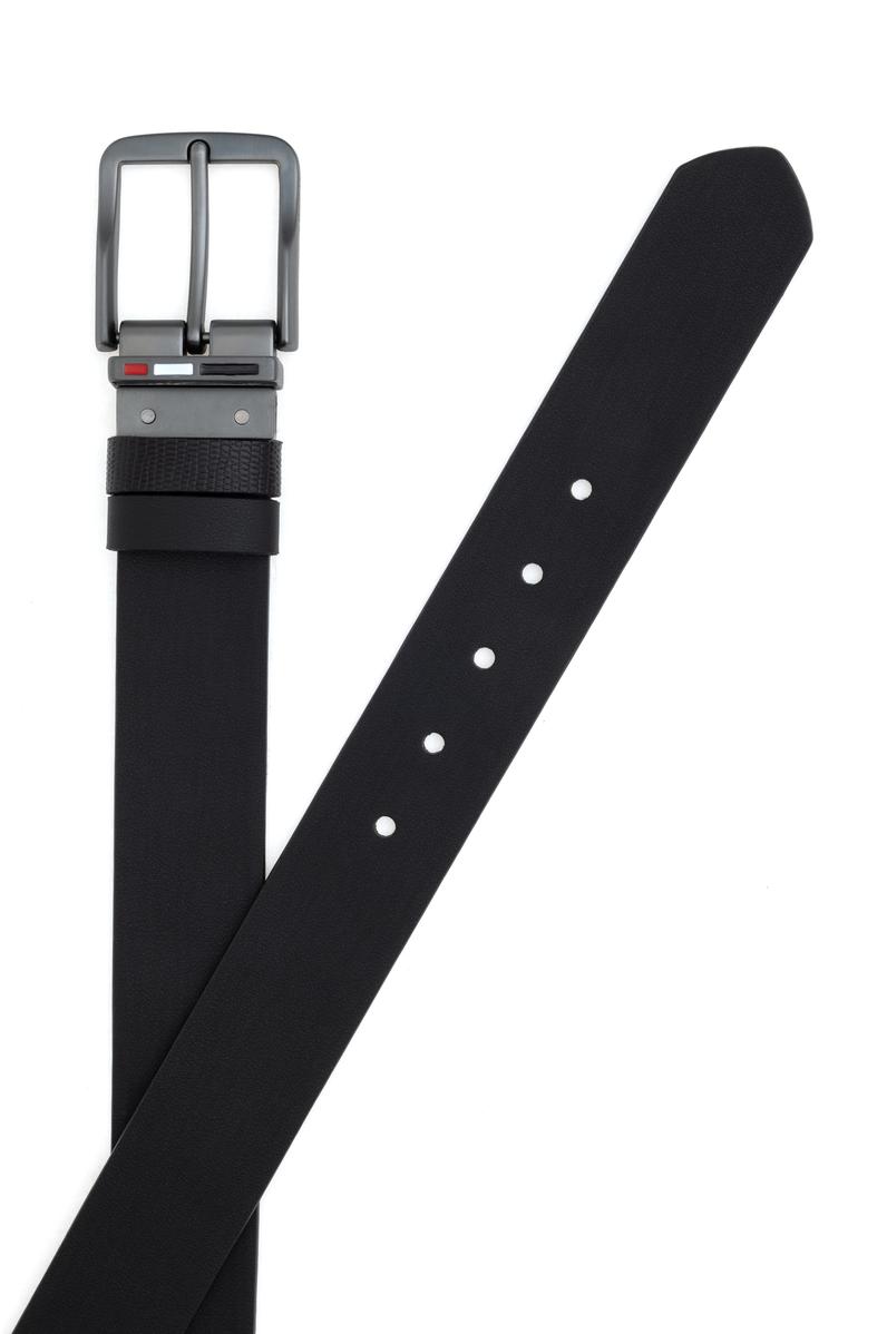 Erkek Siyah Çift Taraflı Kemer