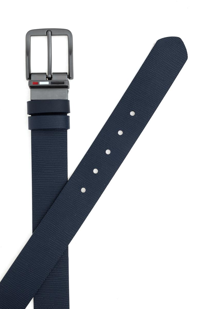 Erkek Lacivert Çift Taraflı Kemer
