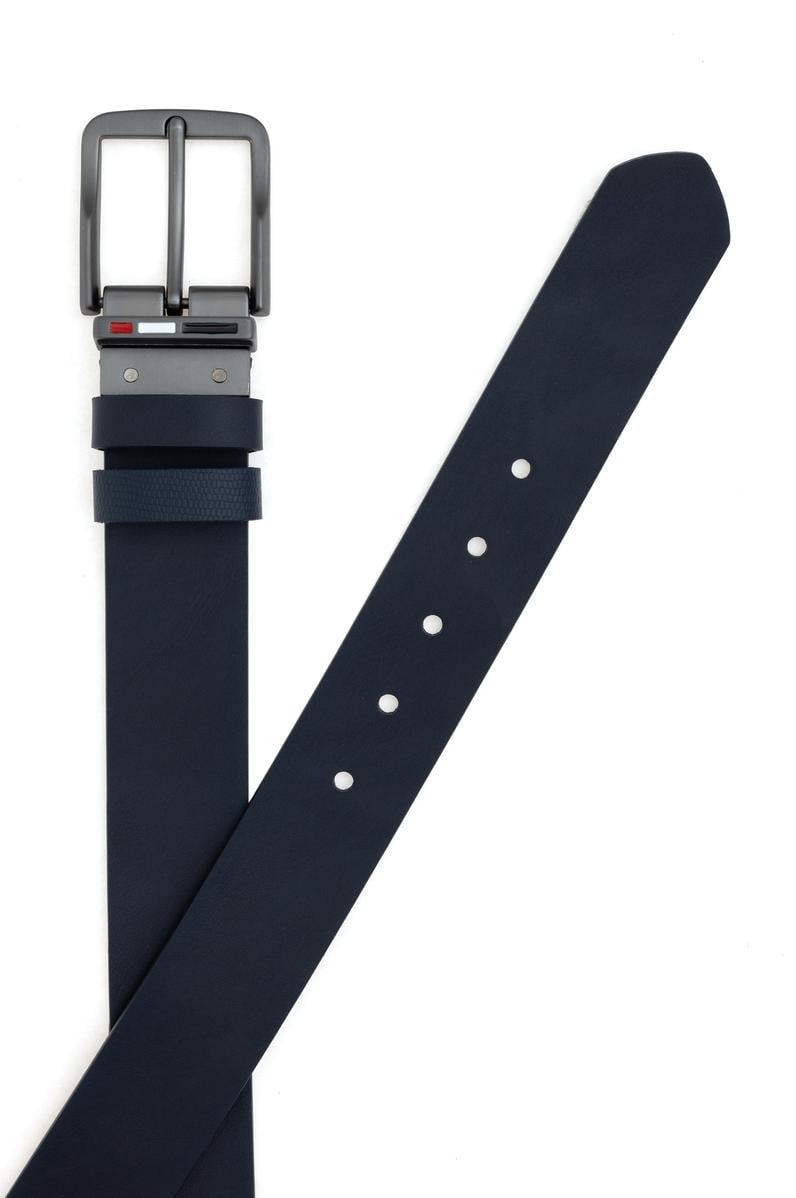 Erkek Lacivert Çift Taraflı Kemer