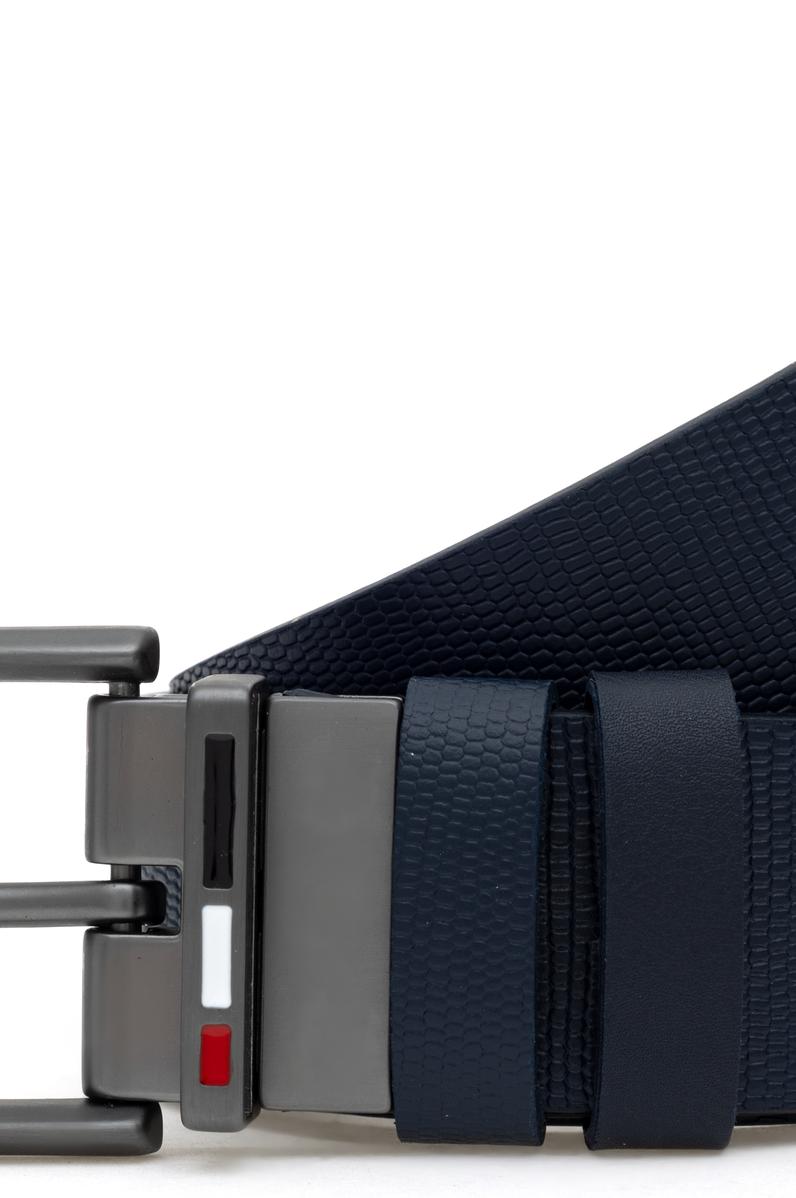Erkek Lacivert Çift Taraflı Kemer