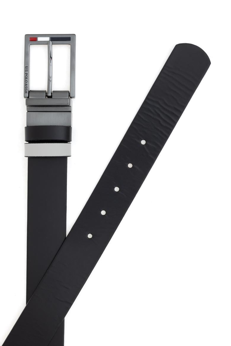 Erkek Siyah Çift Taraflı Kemer