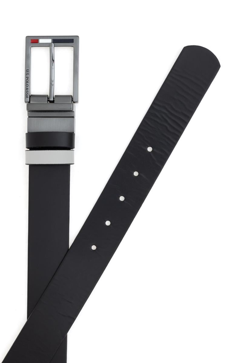 Erkek Siyah Çift Taraflı Kemer