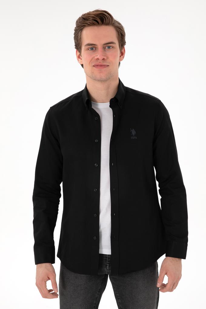 Erkek Siyah Uzun Kollu Basic Gömlek
