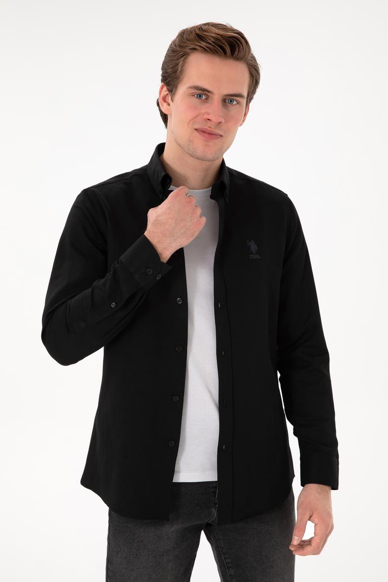 Erkek Siyah Uzun Kollu Basic Gömlek - 50298009022