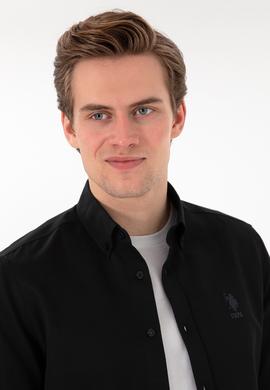 Erkek Siyah Uzun Kollu Basic Gömlek - 50298009022