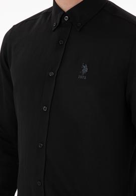 Erkek Siyah Uzun Kollu Basic Gömlek - 50298009022