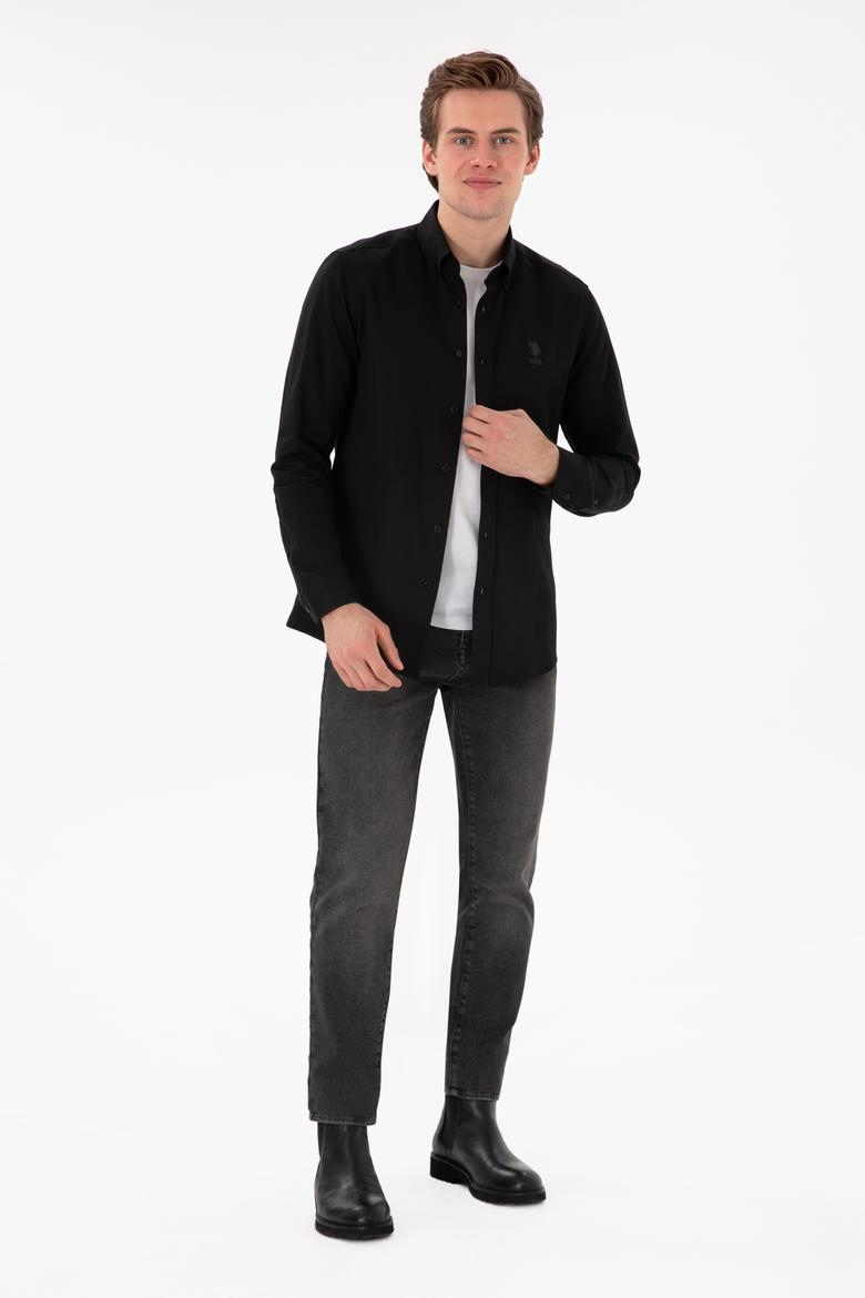 Erkek Siyah Uzun Kollu Basic Gömlek - 50298009022