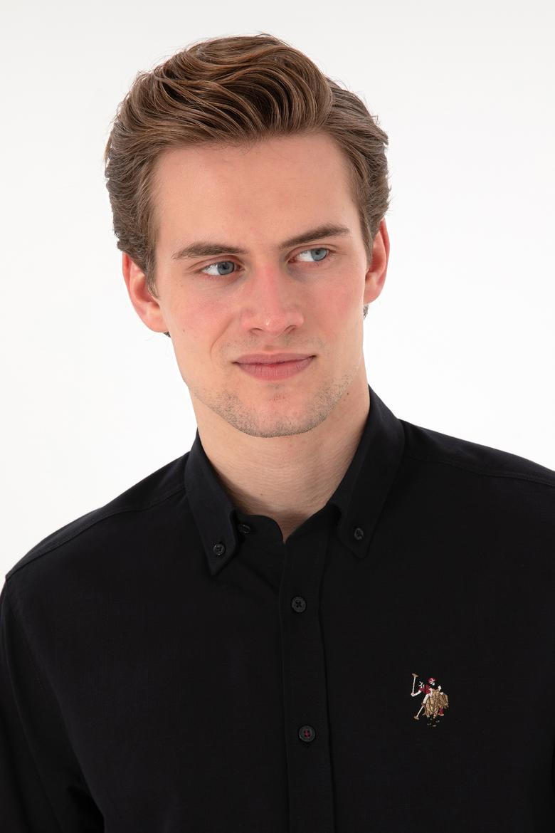 Erkek Siyah Uzun Kollu Basic Gömlek - 50298000030