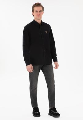 Erkek Siyah Uzun Kollu Basic Gömlek - 50298000030