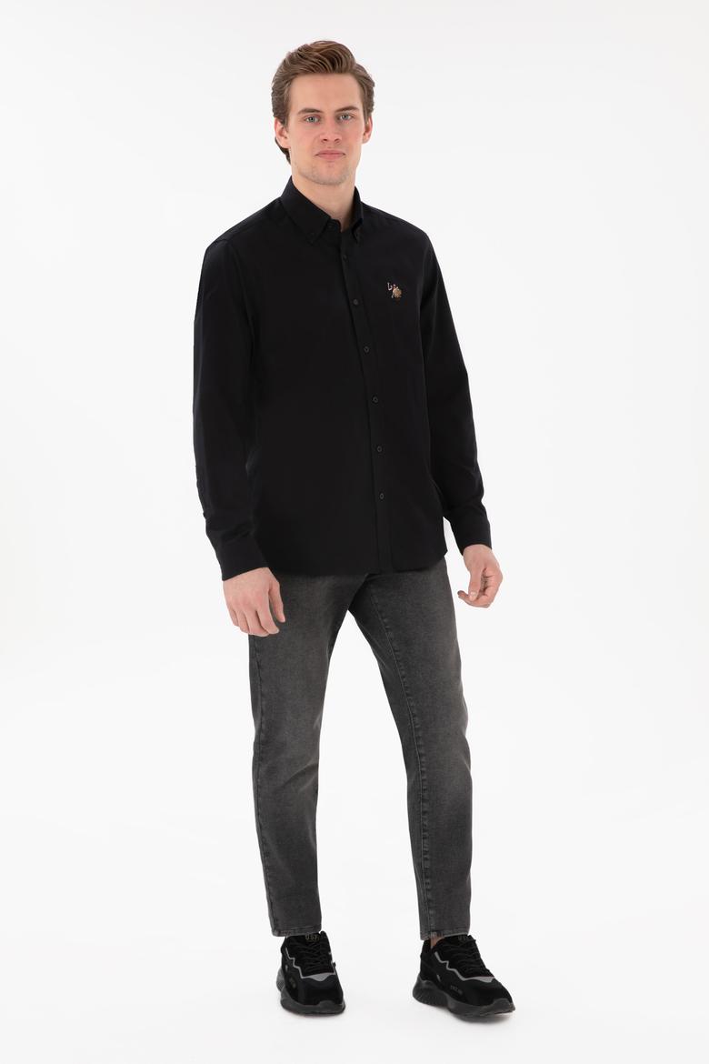 Erkek Siyah Uzun Kollu Basic Gömlek - 50298000030