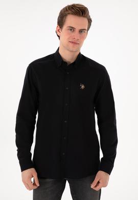 Erkek Siyah Uzun Kollu Basic Gömlek - 50298000030