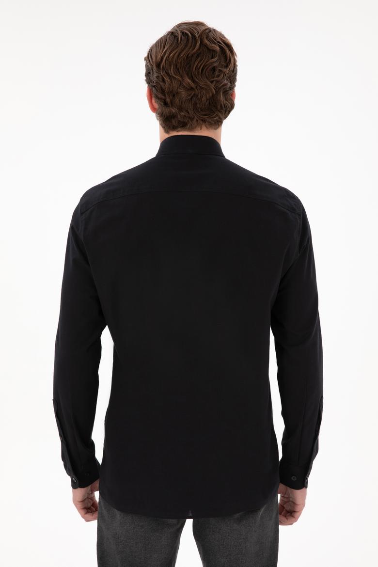 Erkek Siyah Uzun Kollu Basic Gömlek - 50298000030
