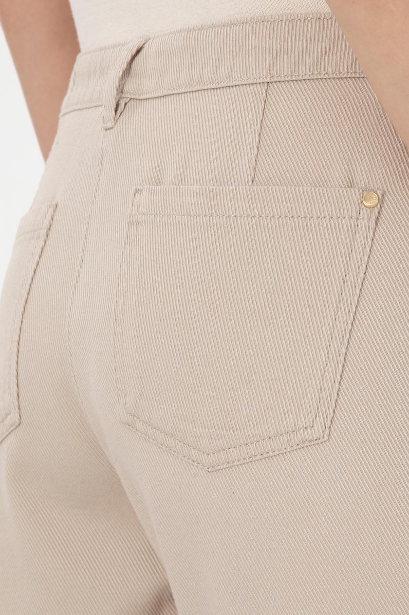 Kadın Taş Keten Karışımlı Carrot Hight Waist Fit Kanvas Pantolon