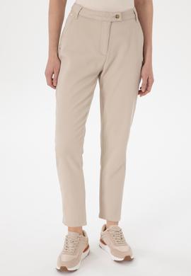 Kadın Taş Keten Karışımlı Carrot Hight Waist Fit Kanvas Pantolon - 50300659036