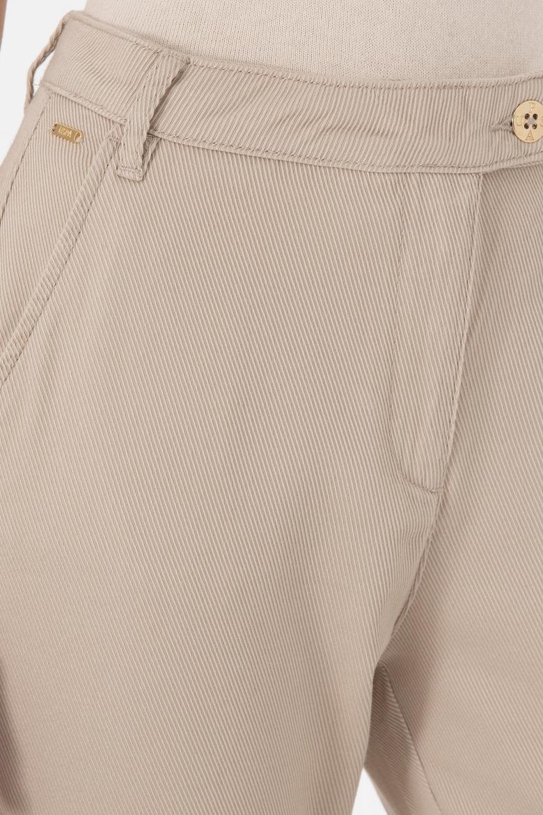 Kadın Taş Keten Karışımlı Carrot Hight Waist Fit Kanvas Pantolon - 50300659036