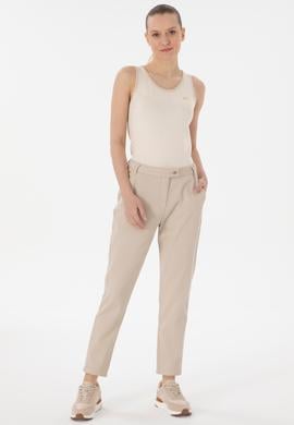 Kadın Taş Keten Karışımlı Carrot Hight Waist Fit Kanvas Pantolon - 50300659036