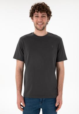 Erkek Antrasit Basic Tişört - 50294224053