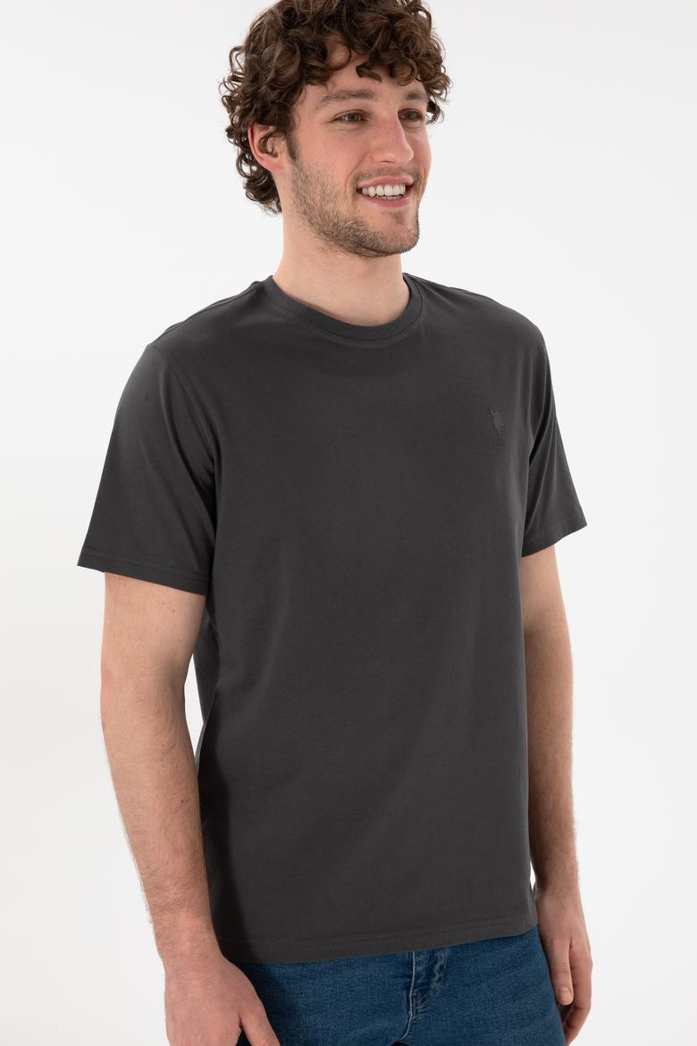Erkek Antrasit Basic Tişört - 50294224053
