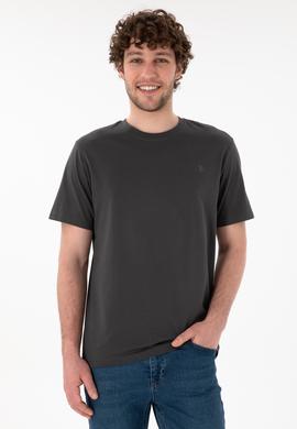 Erkek Antrasit Basic Tişört - 50294224053
