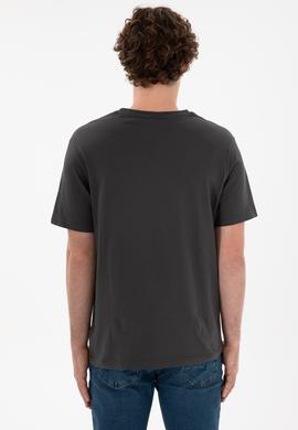 Erkek Antrasit Basic Tişört - 50294224053