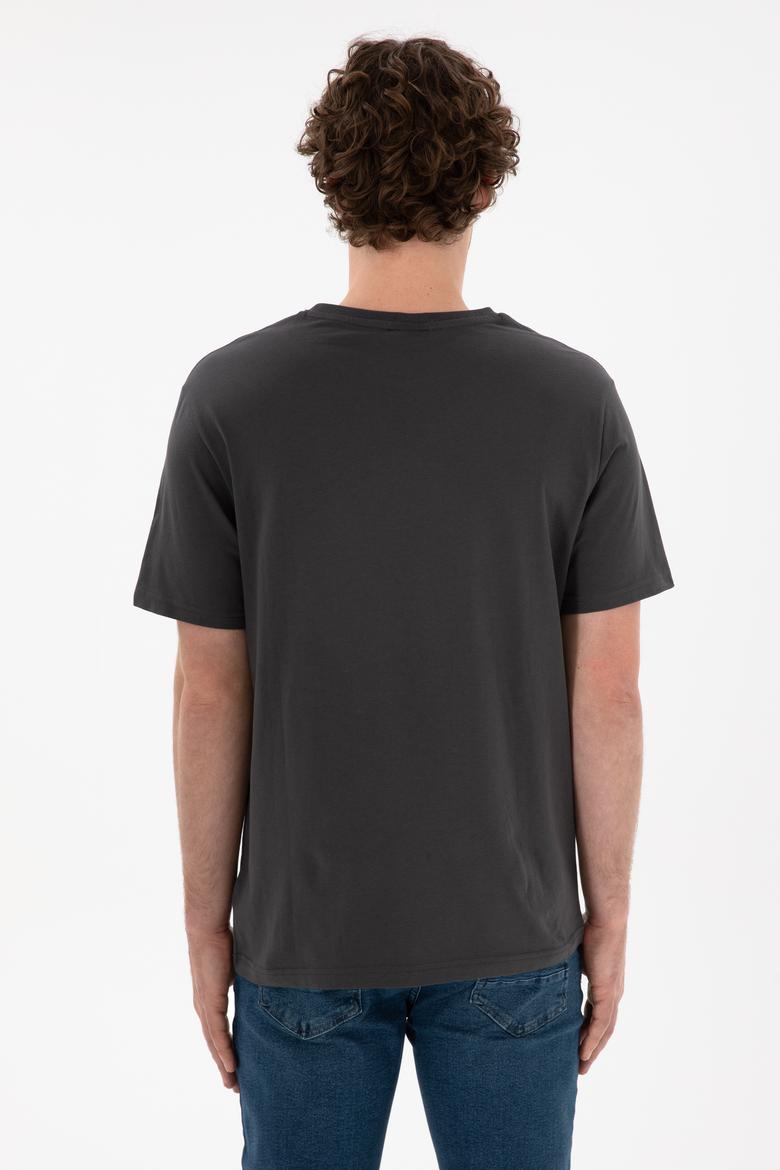 Erkek Antrasit Basic Tişört - 50294224053
