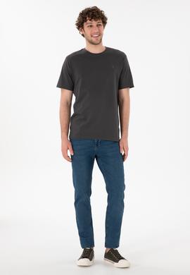 Erkek Antrasit Basic Tişört - 50294224053