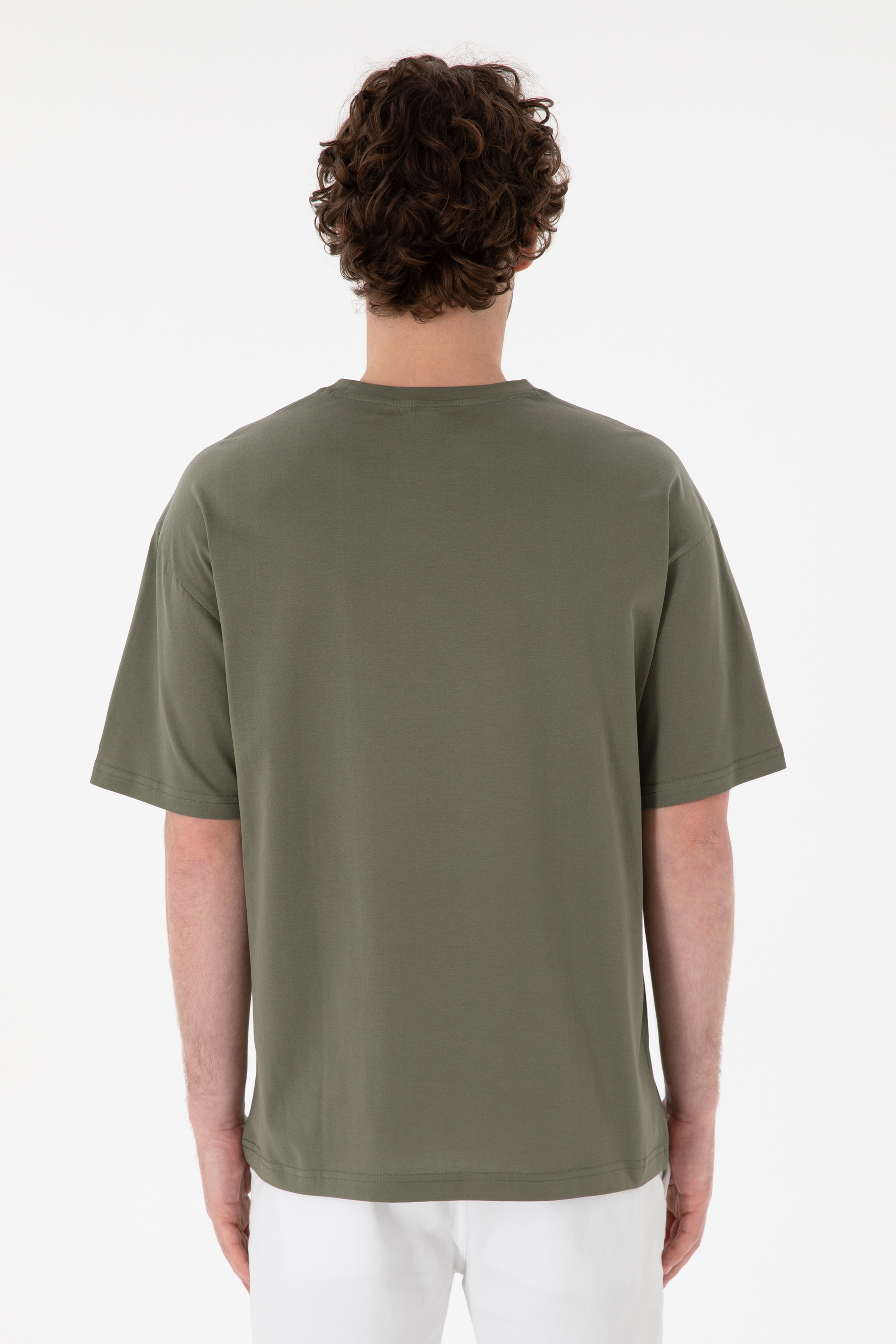 Erkek Comfort Fit Bisiklet Yaka Vizon Merserize Basic Tişört - Image 6