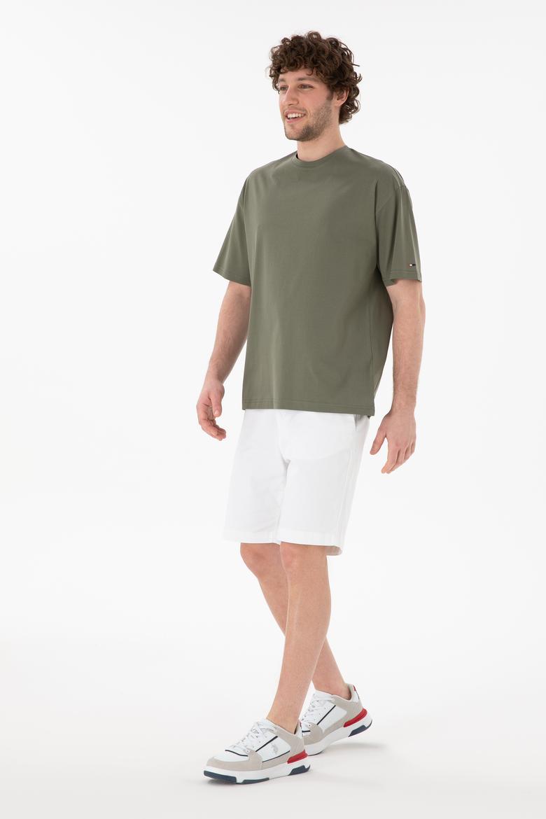 Erkek Comfort Fit Bisiklet Yaka Vizon Merserize Basic Tişört - 50313089028