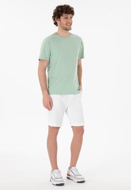 Erkek Regular Fit Bisiklet Yaka Su Yeşili Basic Tişört - 50305985117