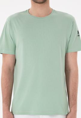 Erkek Regular Fit Bisiklet Yaka Su Yeşili Basic Tişört - 50305985117