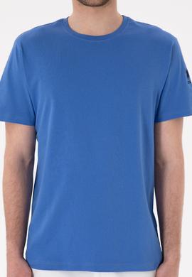 Erkek Regular Fit Bisiklet Yaka İndigo Basic Tişört - 50305985196