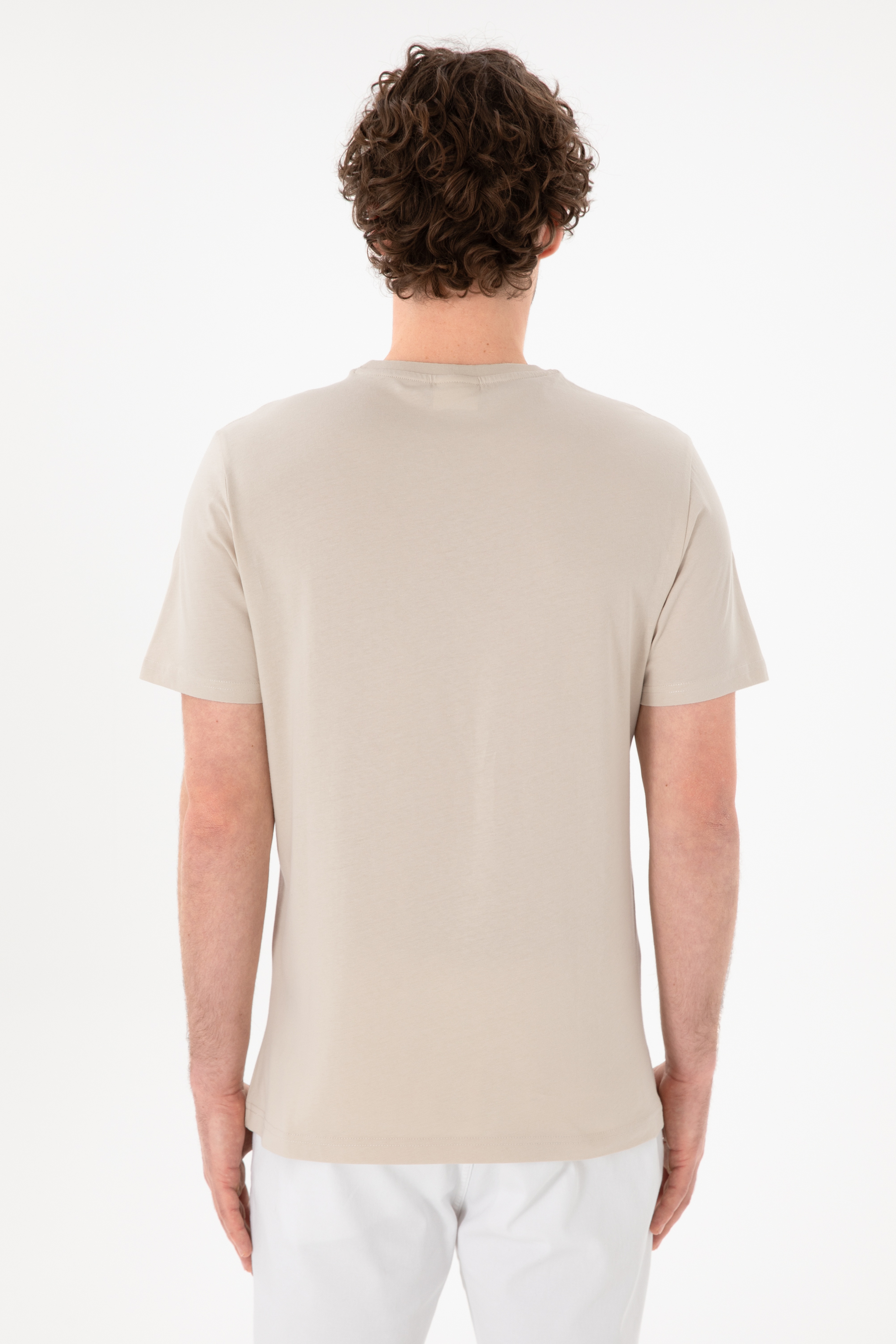 Erkek Regular Fit Bisiklet Yaka Taş Basic Tişört