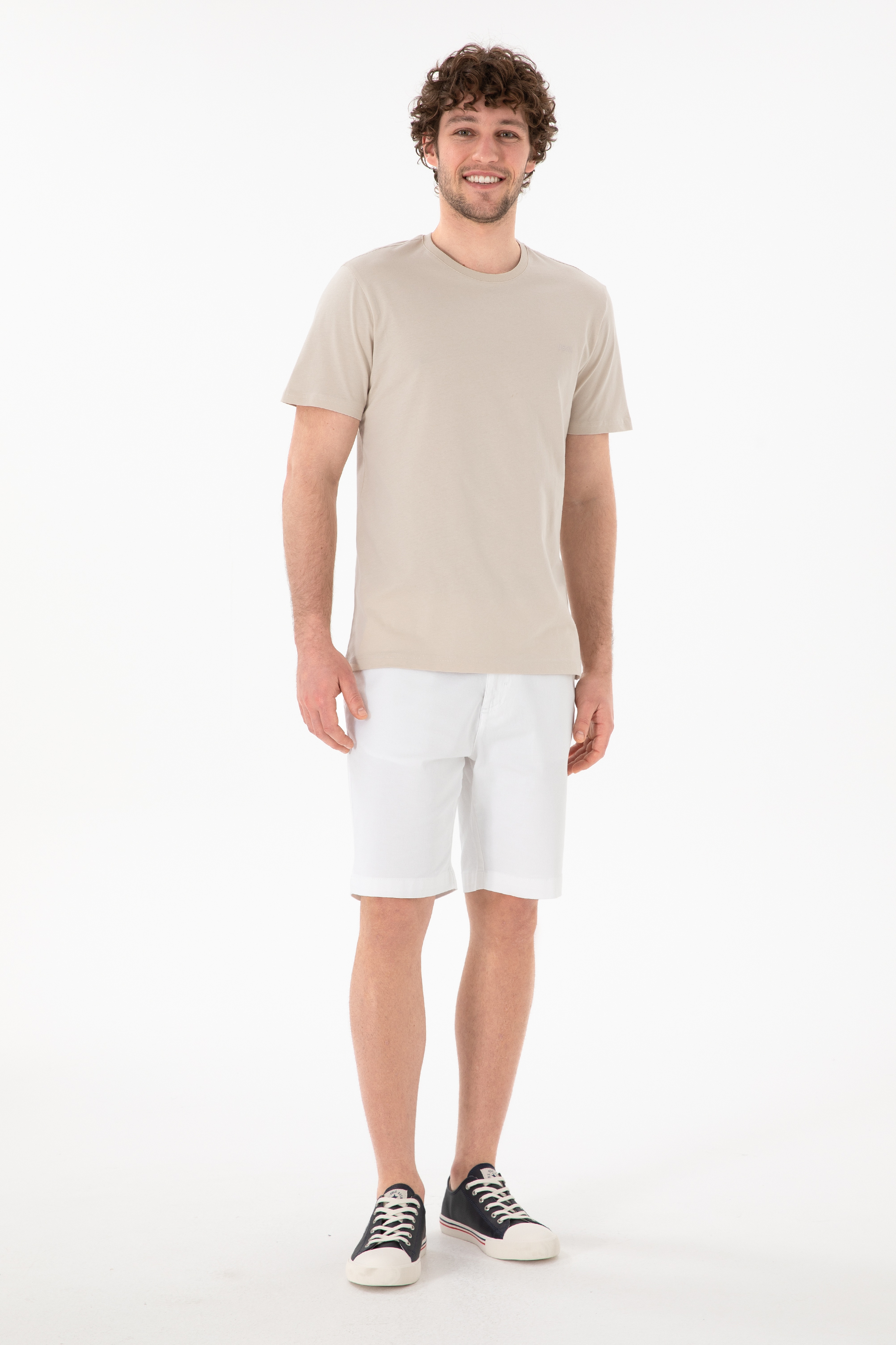 Erkek Regular Fit Bisiklet Yaka Taş Basic Tişört - Image 5