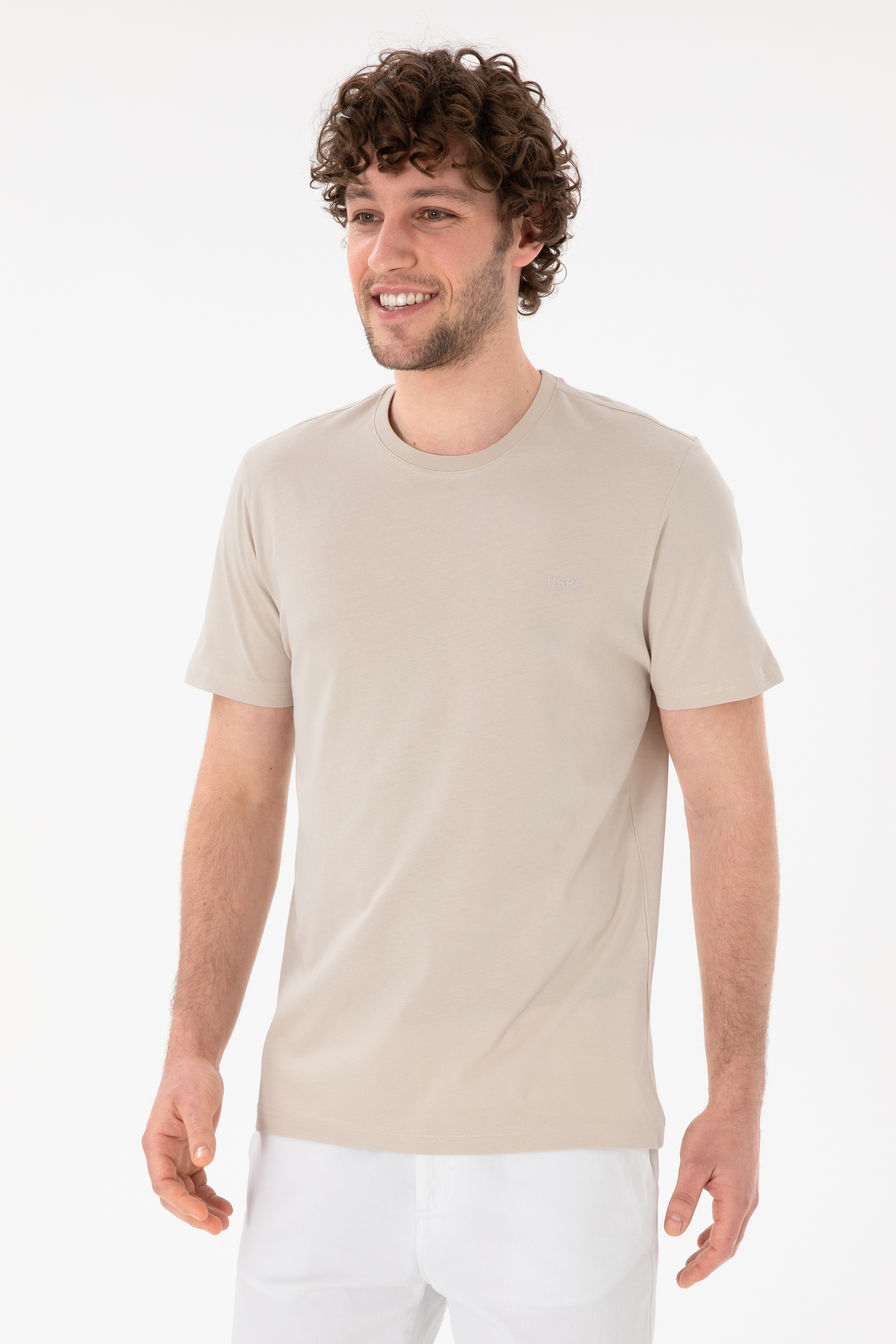Erkek Regular Fit Bisiklet Yaka Taş Basic Tişört - Image 2
