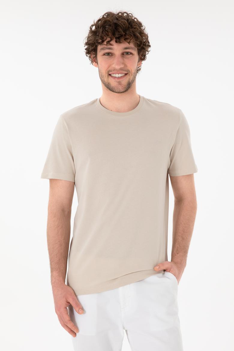 Erkek Regular Fit Bisiklet Yaka Taş Basic Tişört