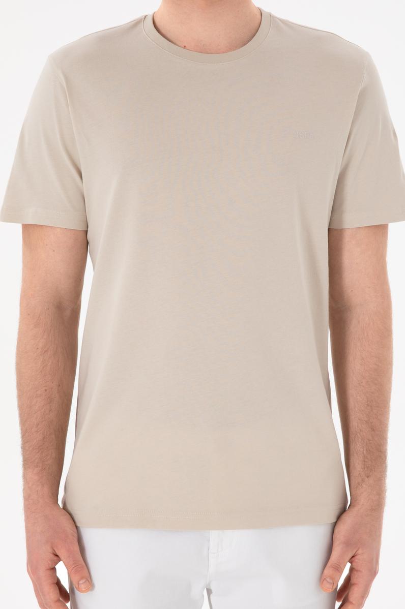 Erkek Regular Fit Bisiklet Yaka Taş Basic Tişört