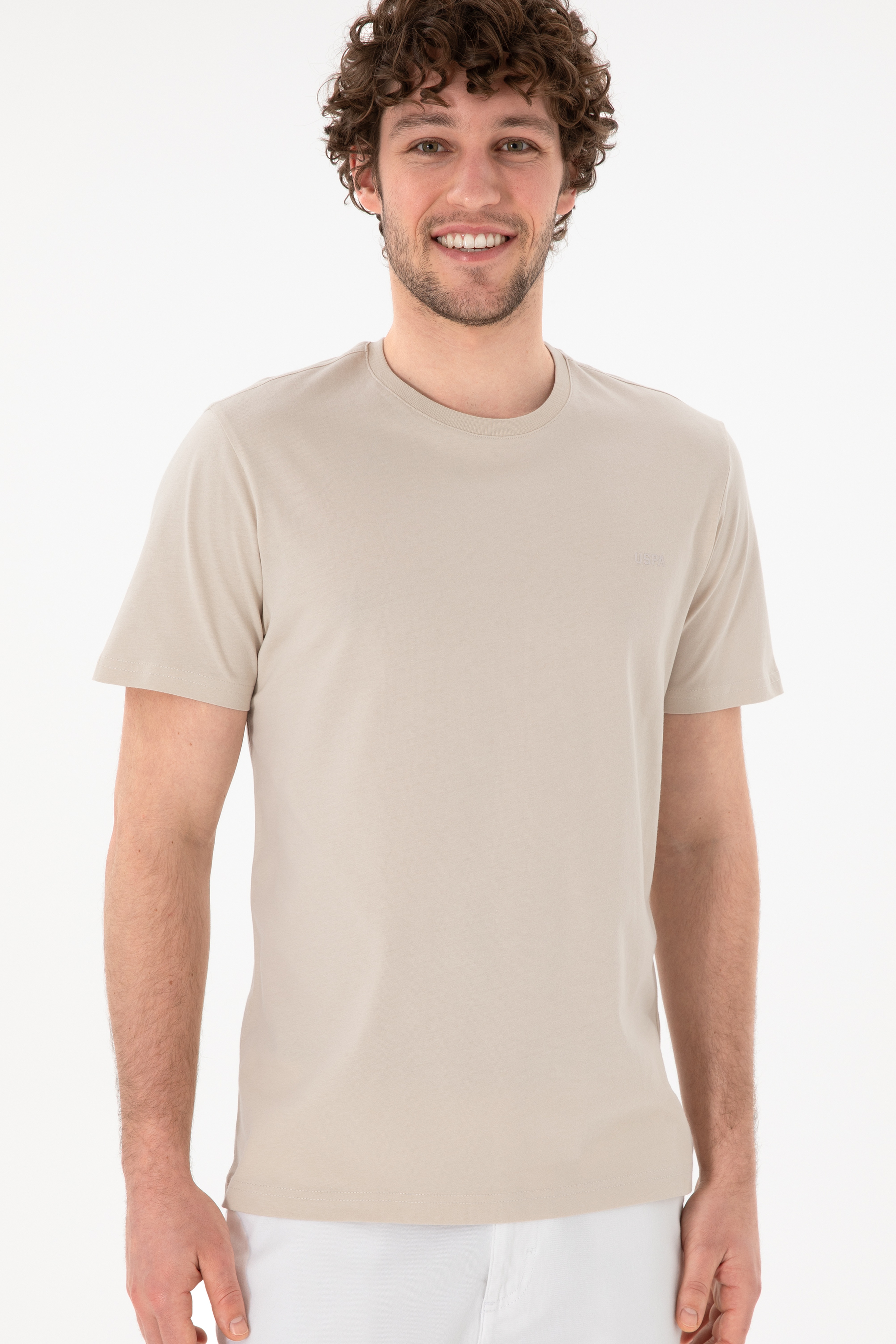 Erkek Regular Fit Bisiklet Yaka Taş Basic Tişört - Image 4