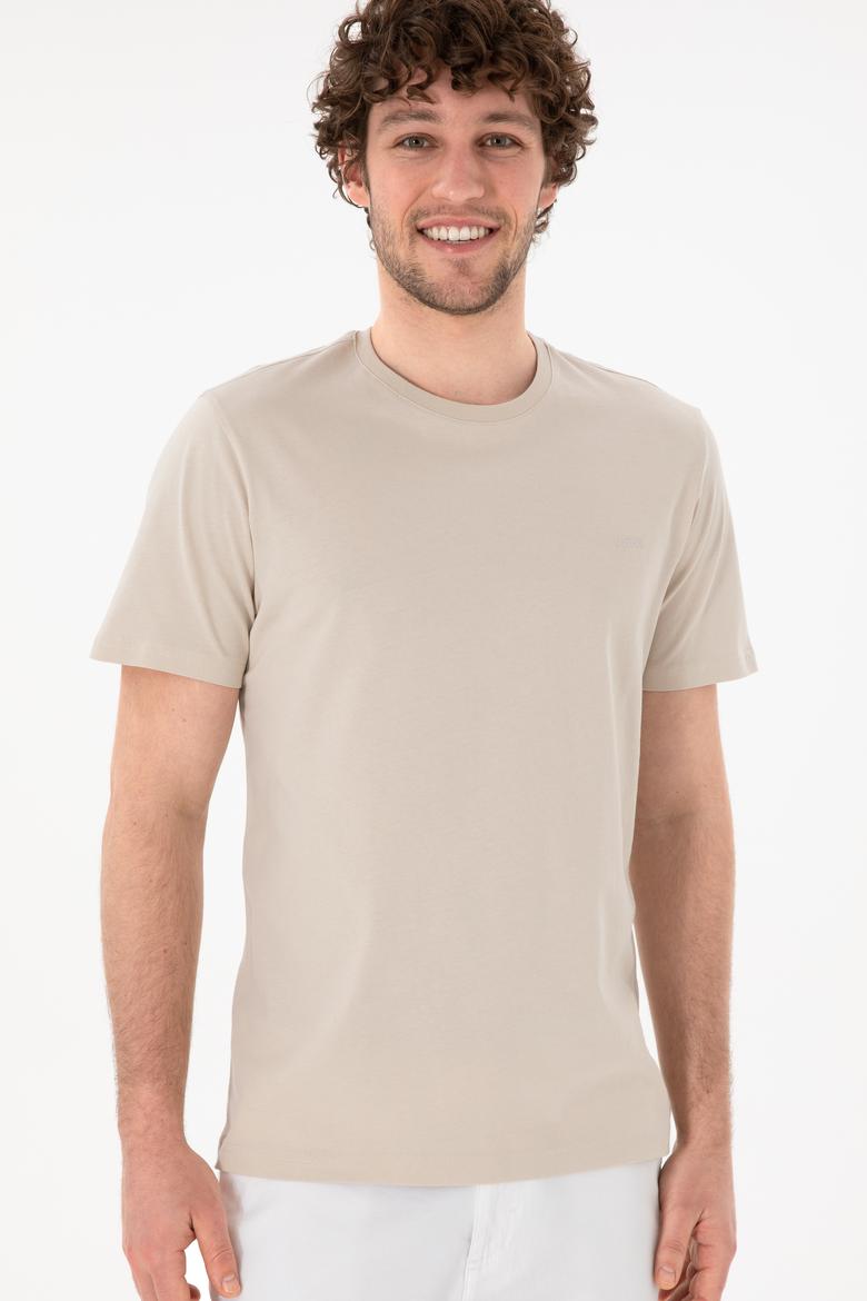 Erkek Regular Fit Bisiklet Yaka Taş Basic Tişört - 50305928111