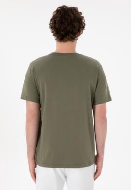 Erkek Regular Fit Bisiklet Yaka Koyu Haki Basic Tişört - 50305985211