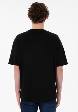 Erkek Long Fit Bisiklet Yaka Siyah Basic Tişört - 50305988018