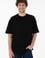 Erkek Long Fit Bisiklet Yaka Siyah Basic Tişört