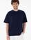 Erkek Comfort Fit Bisiklet Yaka Lacivert Merserize Basic Tişört