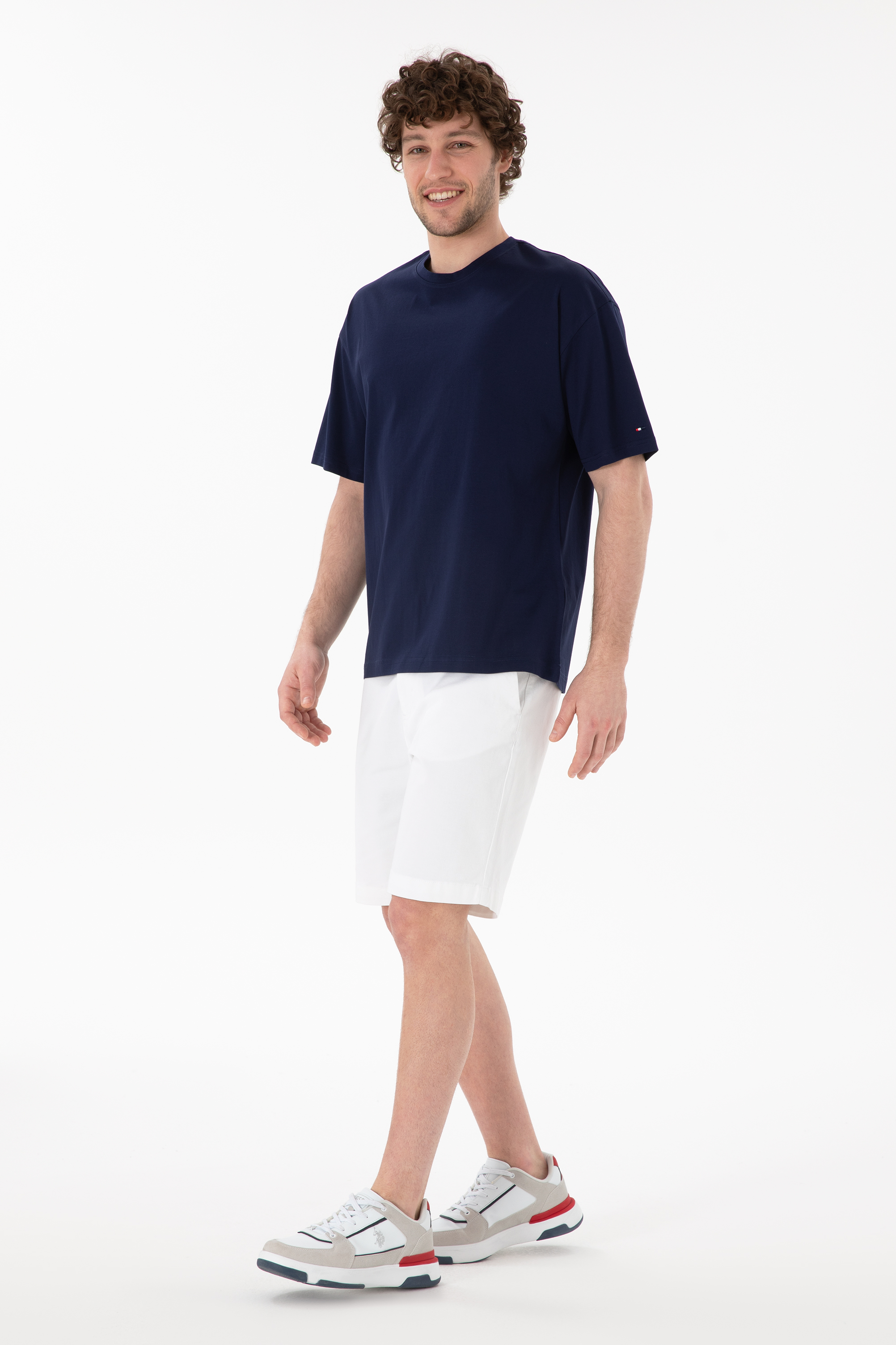 Erkek Comfort Fit Bisiklet Yaka Lacivert Merserize Basic Tişört - Image 5