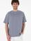 Erkek Comfort Fit Bisiklet Yaka Mavi Merserize Basic Tişört