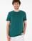 Erkek Regular Fit Bisiklet Yaka Koyu Yeşil Basic Tişört