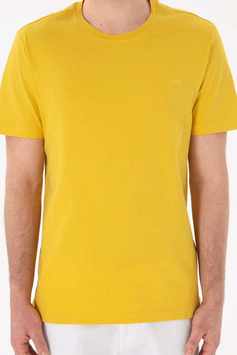 Erkek Regular Fit Bisiklet Yaka Sarı Basic Tişört - 50305928201